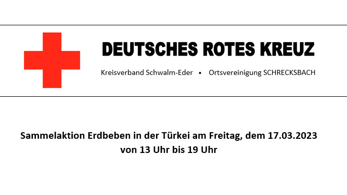 Sammelaktion Erdbeben in der Türkei am Freitag, dem 17.03.2023